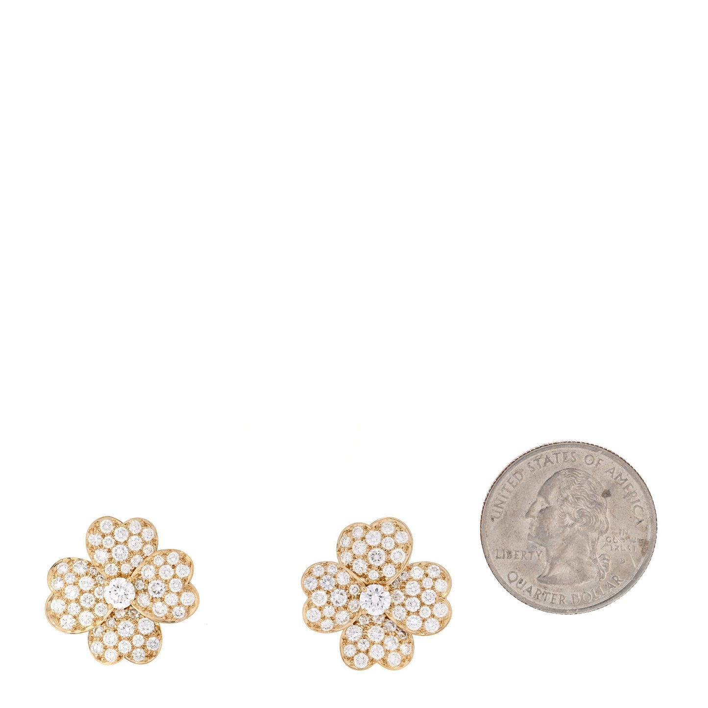 18K Yellow Gold Diamond Medium Cosmos Clip-On Earrings