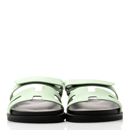Hermes Epsom Womens Chypre Sandals 38 Vert Jade 2 of 8