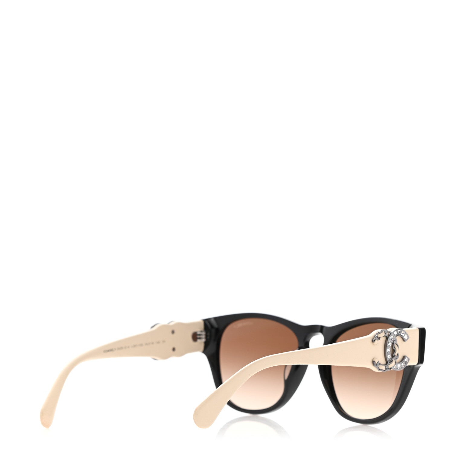 Chanel Crystal Lambskin CC Sunglasses 5455-Q-B Black Beige 4 of 9
