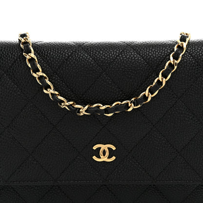 Chanel Caviar Quilted Wallet on Chain WOC Black 9 of 12