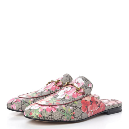 Gucci GG Supreme Monogram Blooms Womens Princetown Slippers 40.5 Beige Multicolor Dry Rose 3 of 9