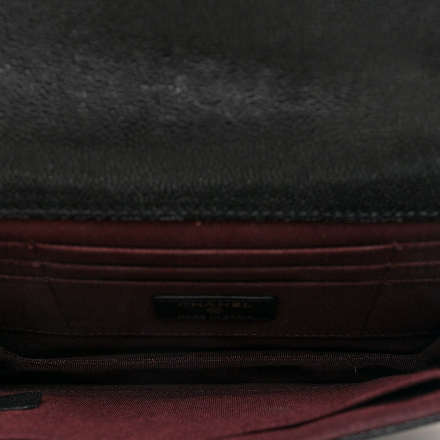 Caviar Quilted Square Flap Clutch Black