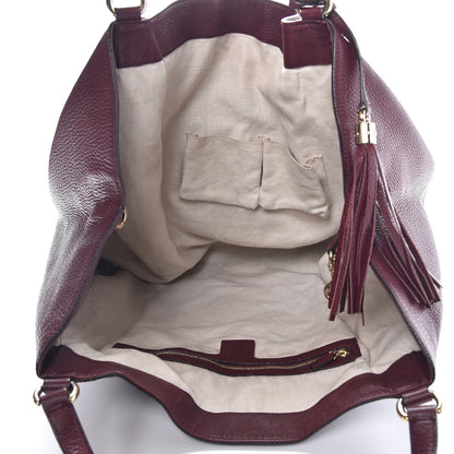Gucci Pebbled Calfskin Large Soho Shoulder Bag Bordeaux 5 of 15
