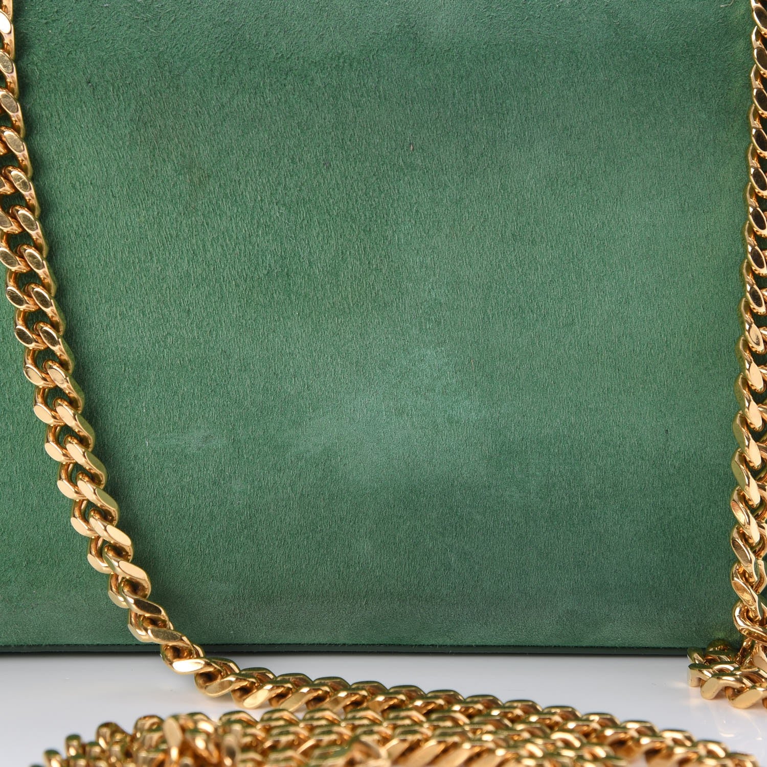 Saint Laurent Suede Small Classic Monogram Kate Tassel Satchel Green 7 of 8