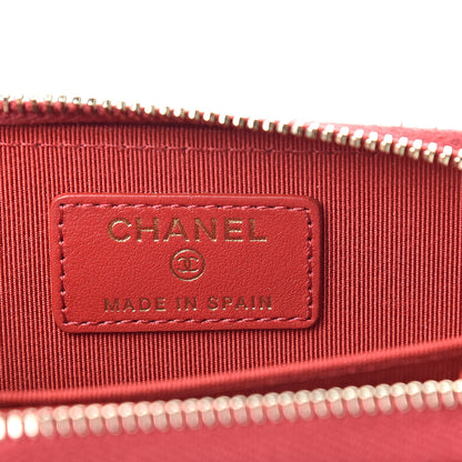 Chanel Caviar Quilted Zip Coin Purse Red 6 of 9