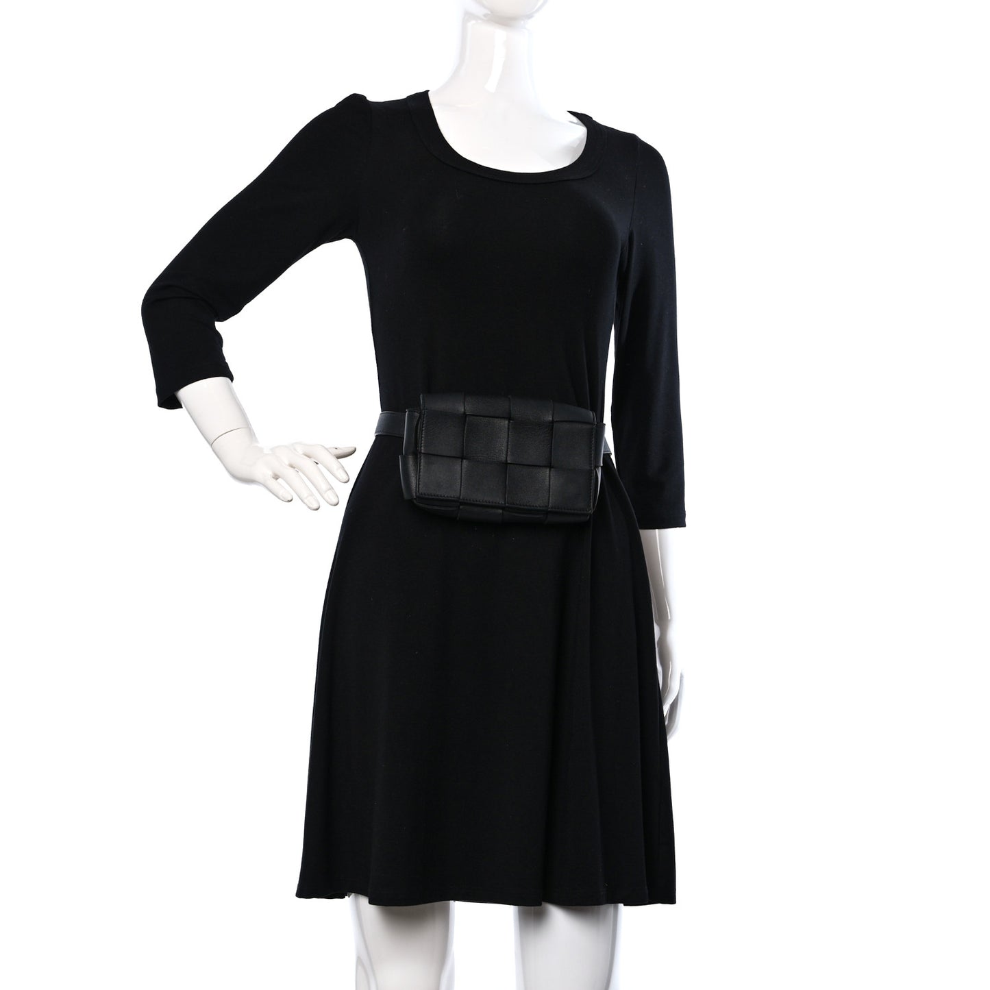 Nappa Maxi Intreccio The Belt Cassette Bag Black