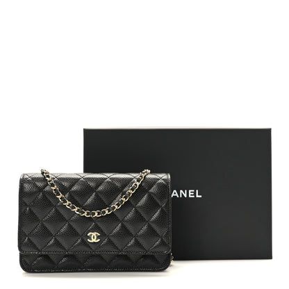 Chanel Lambskin Quilted Wallet On Chain WOC Black 10 of 10