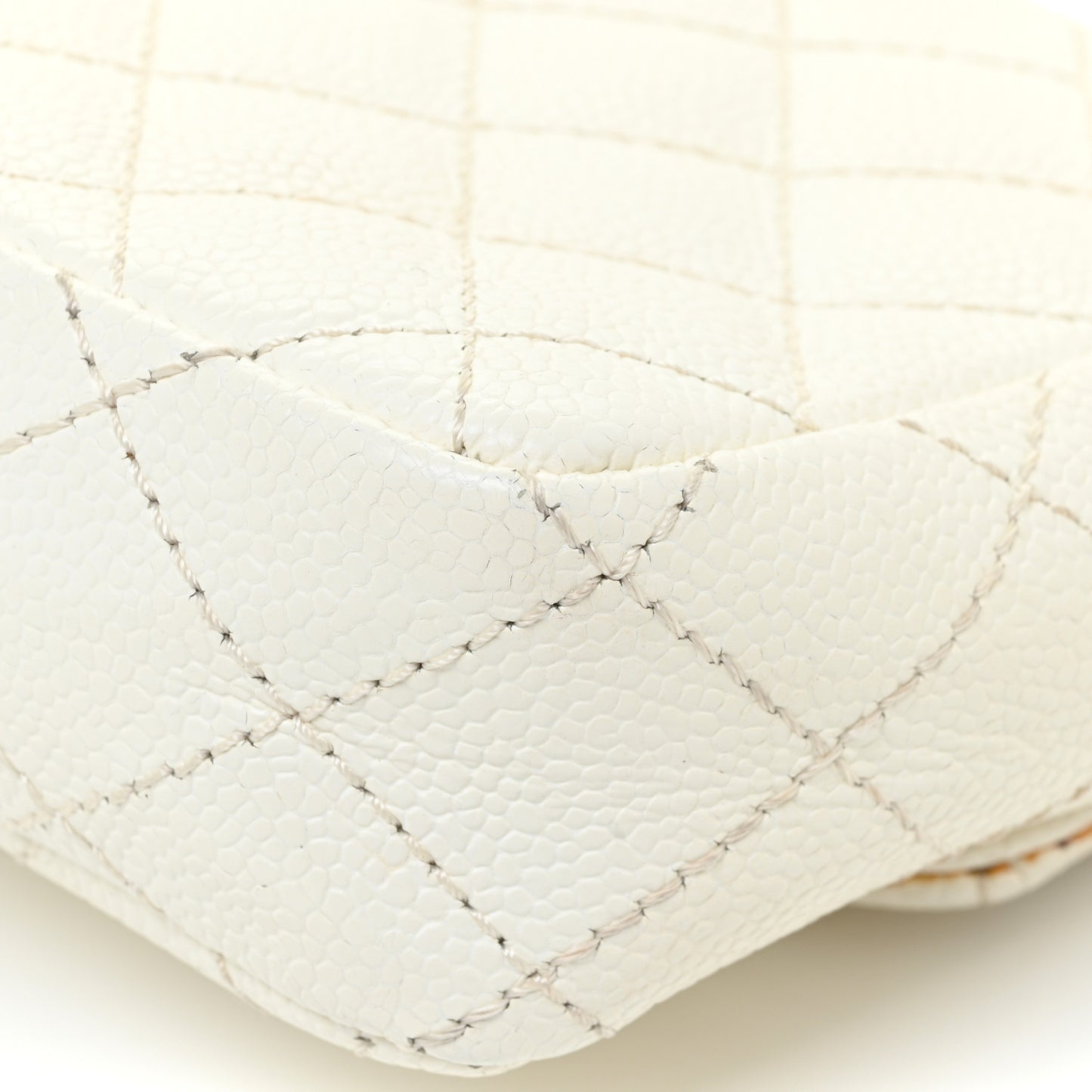 Caviar Quilted East West Flap White