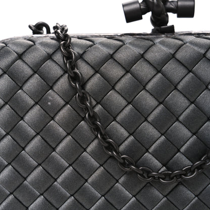 Bottega Veneta Satin Ayers Intrecciato Chain Knot Clutch Grey 10 of 10
