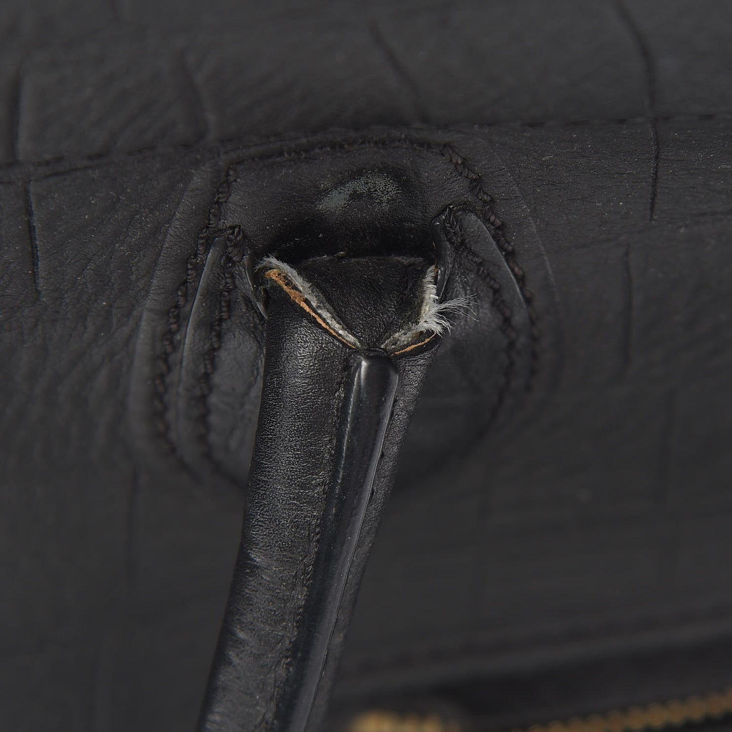 Crocodile Embossed Calfskin Medium Phantom Luggage Black