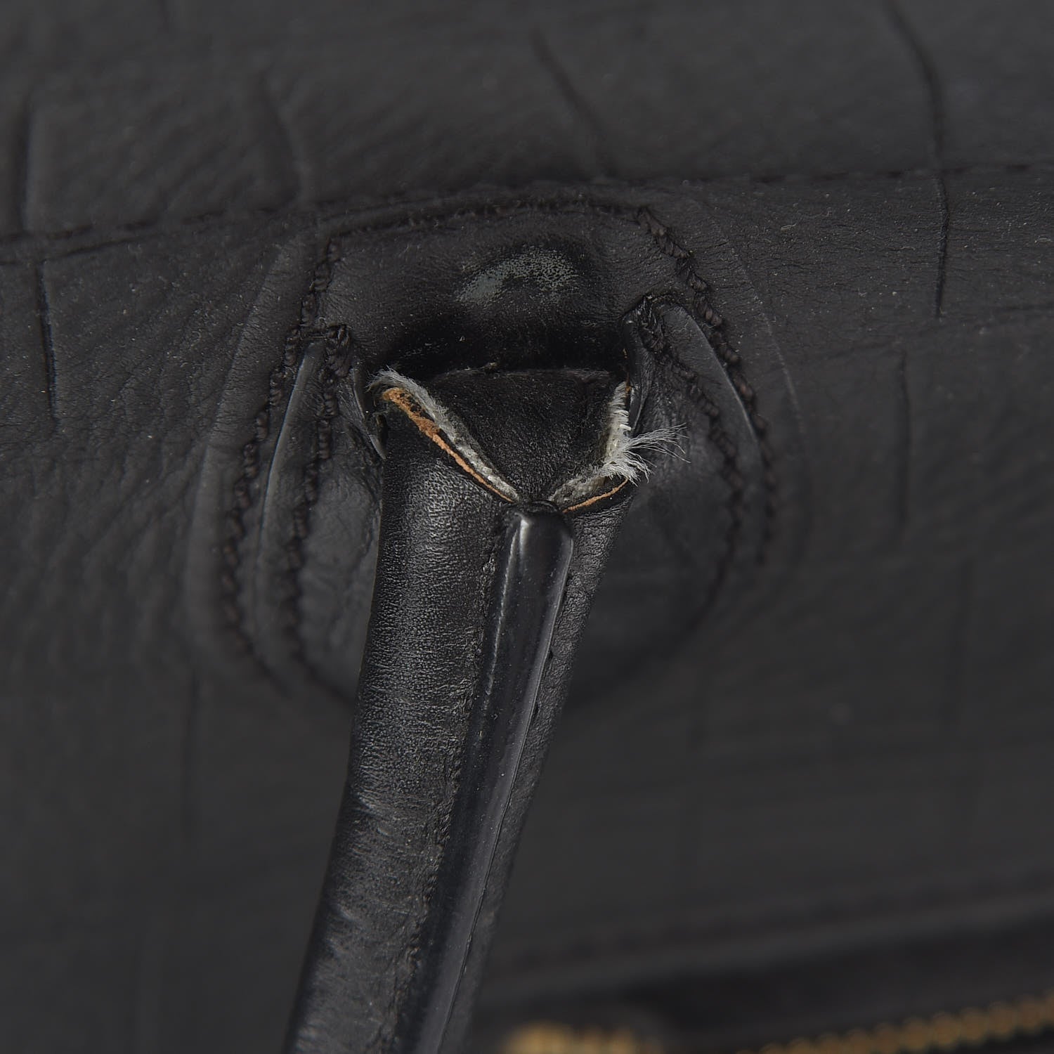 Celine Crocodile Embossed Calfskin Medium Phantom Luggage Black 15 of 19