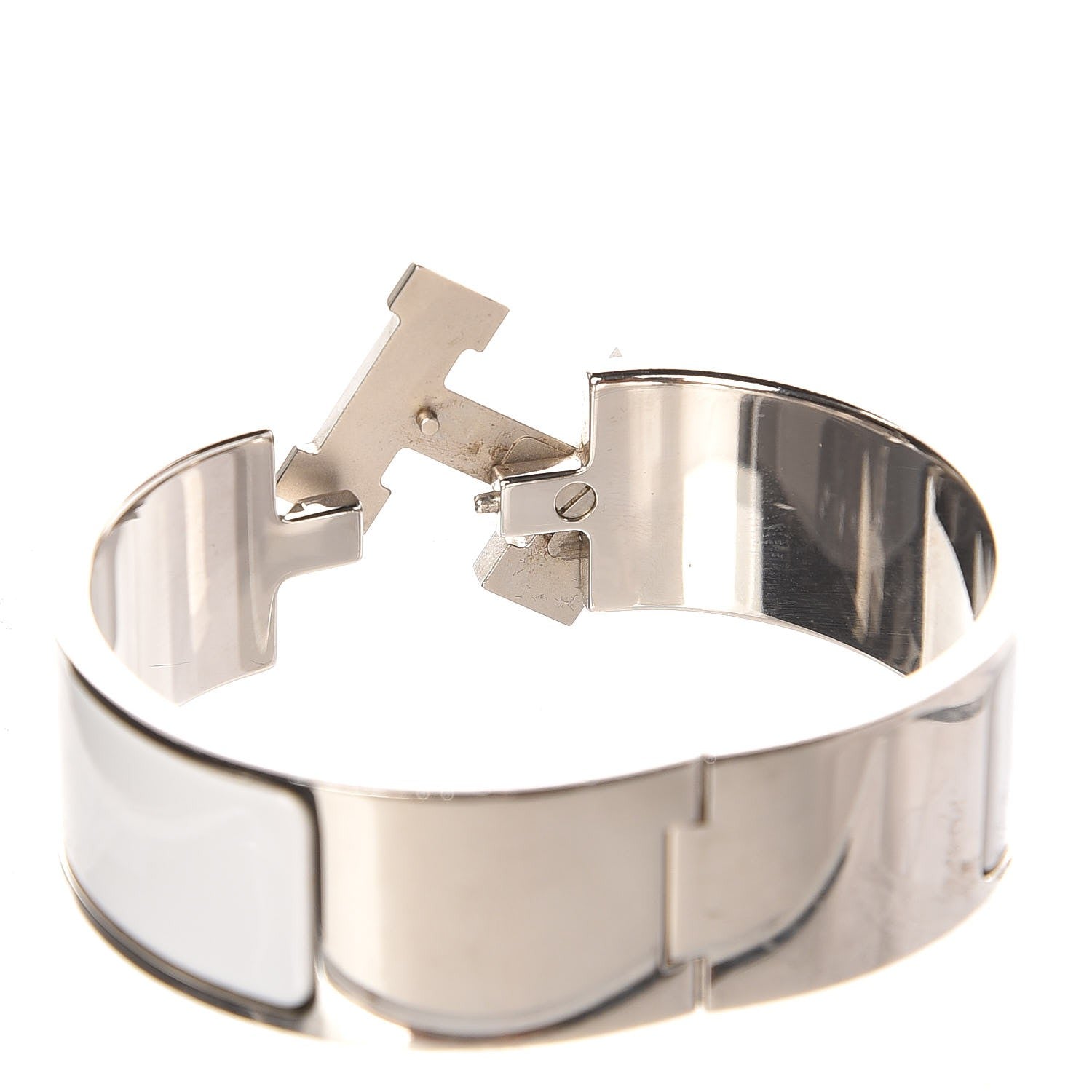 Hermes Enamel Wide Clic Clac H Bracelet PM White 4 of 6