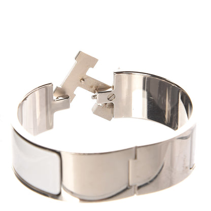 Hermes Enamel Wide Clic Clac H Bracelet PM White 4 of 6