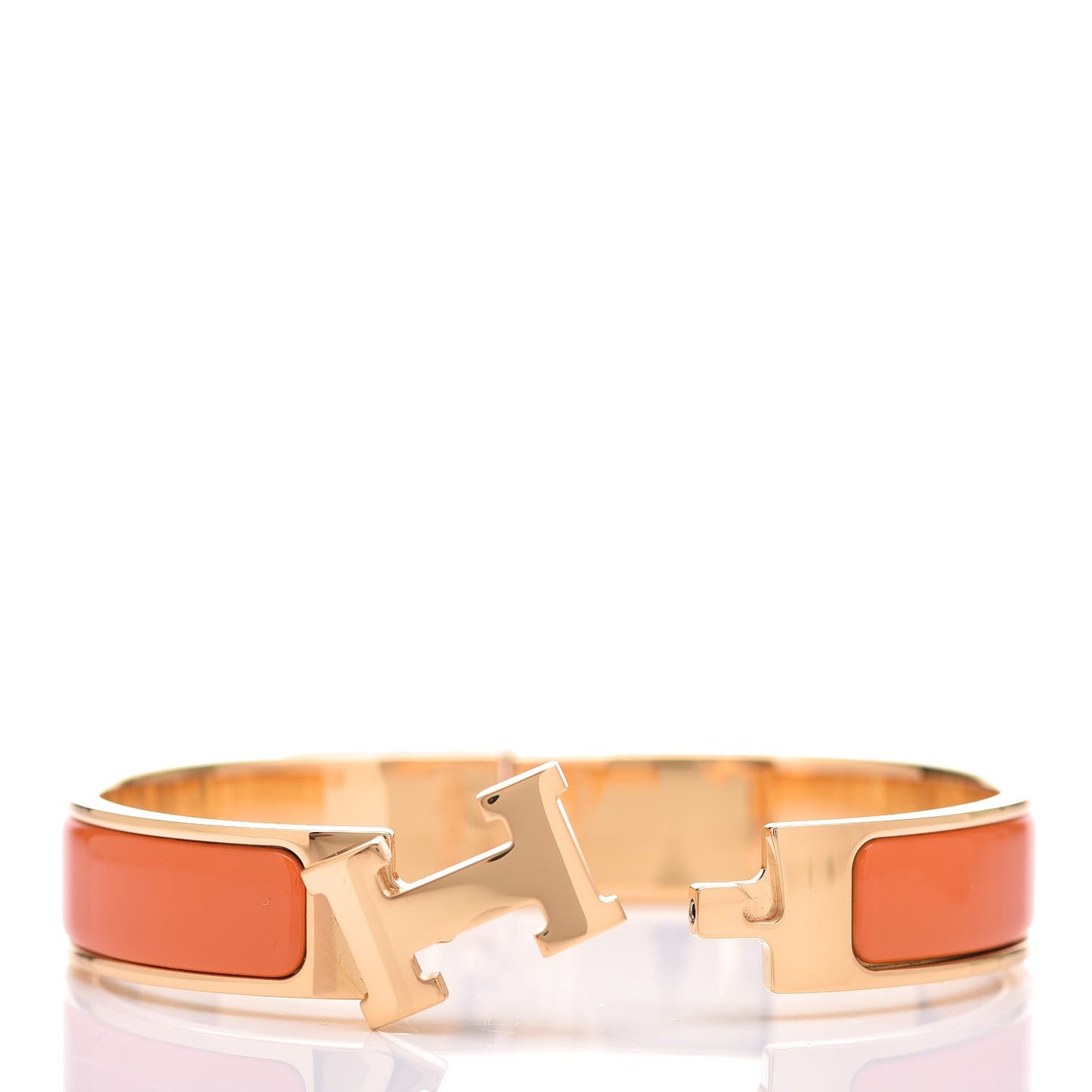 Enamel Narrow Clic Clac H Bracelet PM Orange