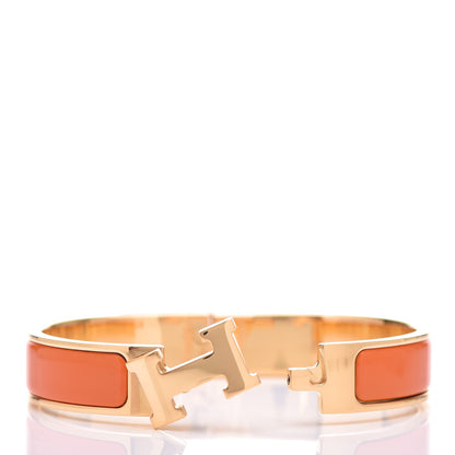 Hermes Enamel Narrow Clic Clac H Bracelet PM Orange 4 of 7