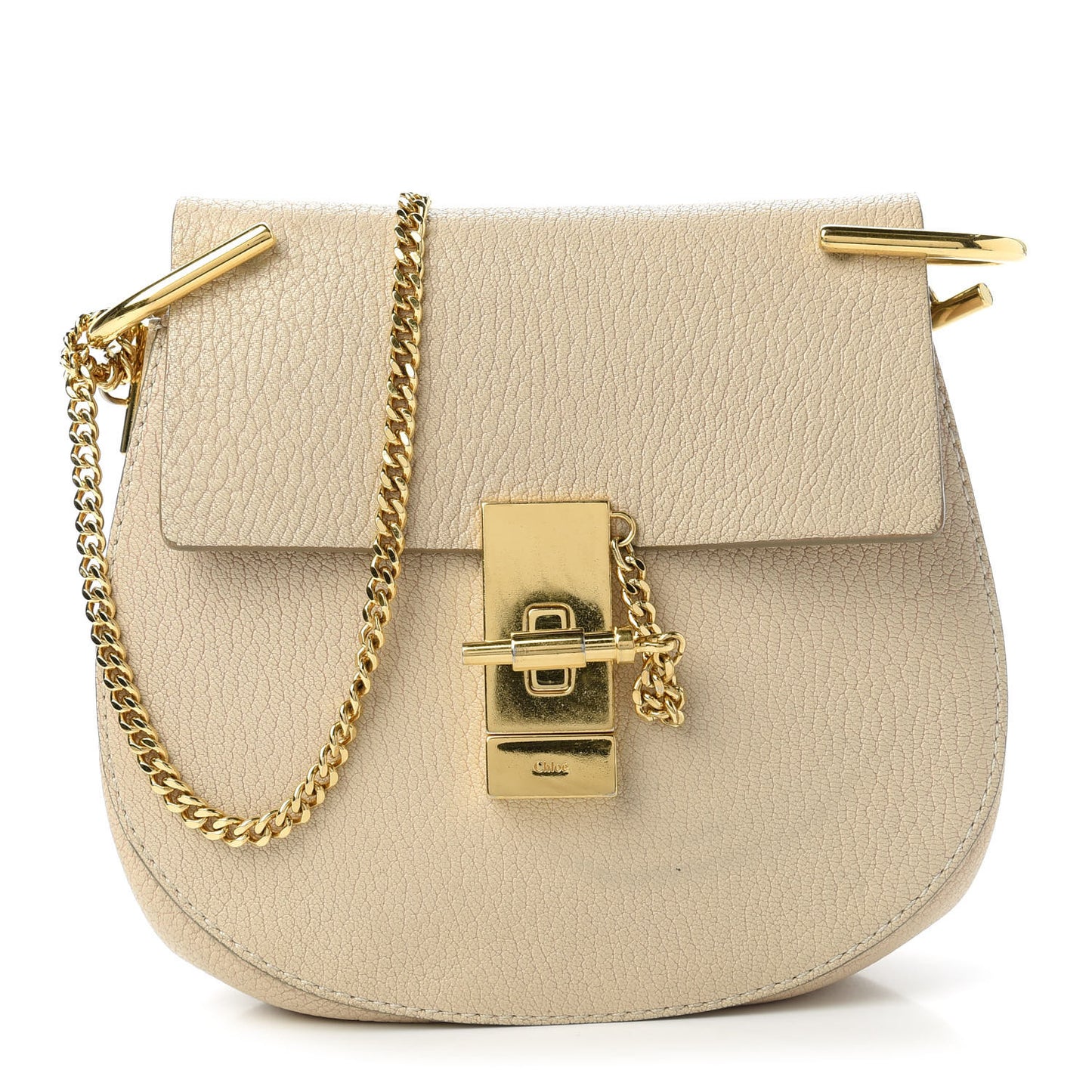 Grained Lambskin Drew Shoulder Bag Abstract White