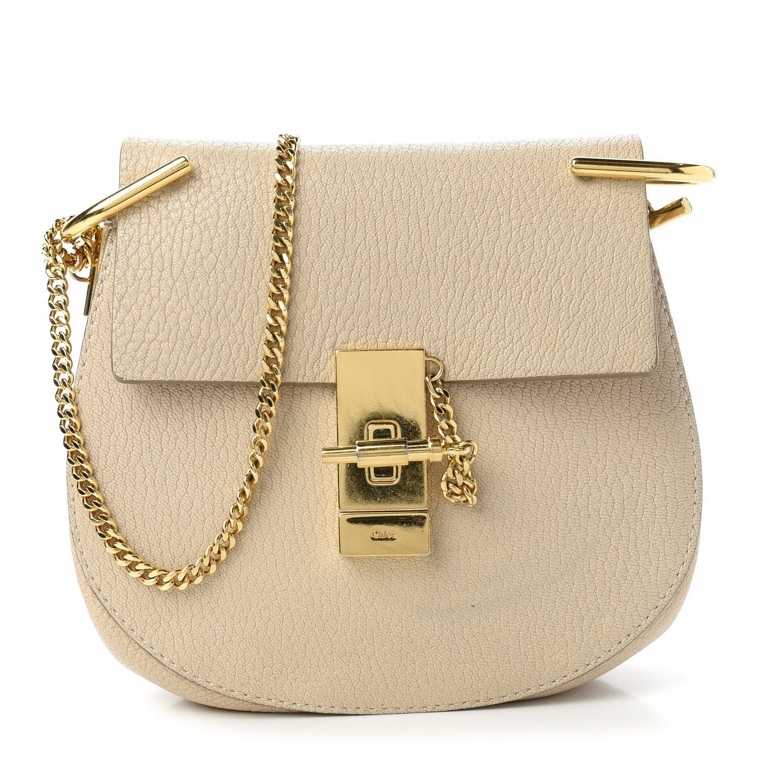Chloe Grained Lambskin Drew Shoulder Bag Abstract White 1 of 10