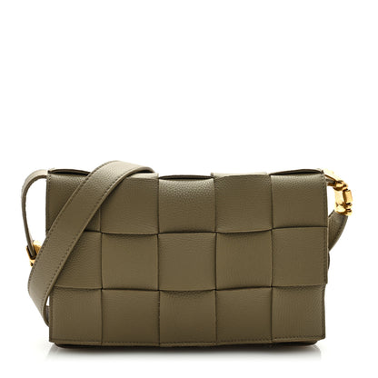 Bottega Veneta Grained Calfskin Maxi Intrecciato Cassette Crossbody Bag Taupe 1 of 8