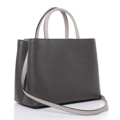 Fendi Vitello Elite Monster Eyes Studded Petite 2Jours Tote Carbone White Multicolor 3 of 9