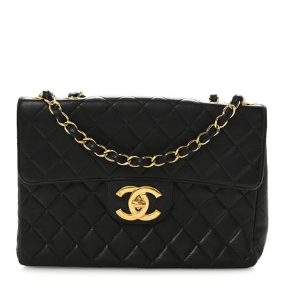 Chanel Lambskin Quilted XL Jumbo Single Flap Black 1 of 10