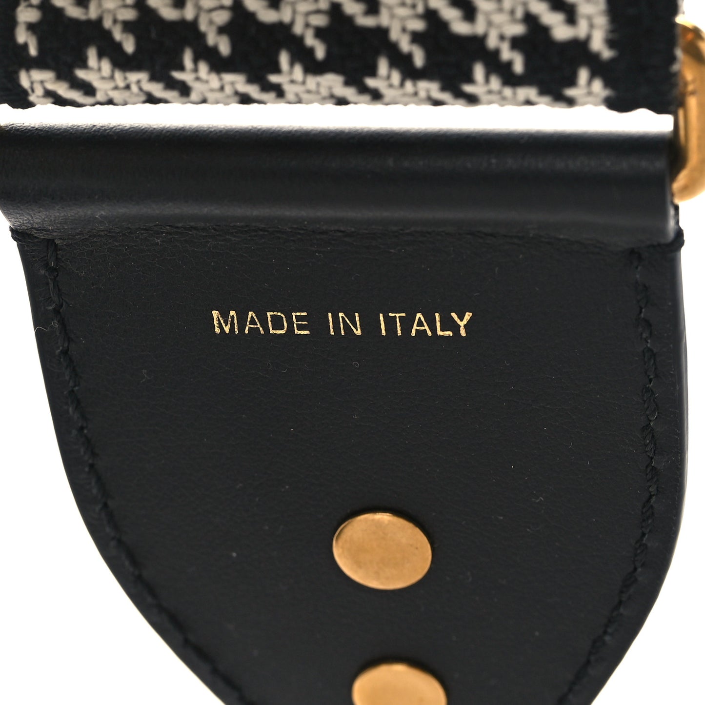 Canvas Houndstooth Embroidered 30 Montaigne Shoulder Strap Black White