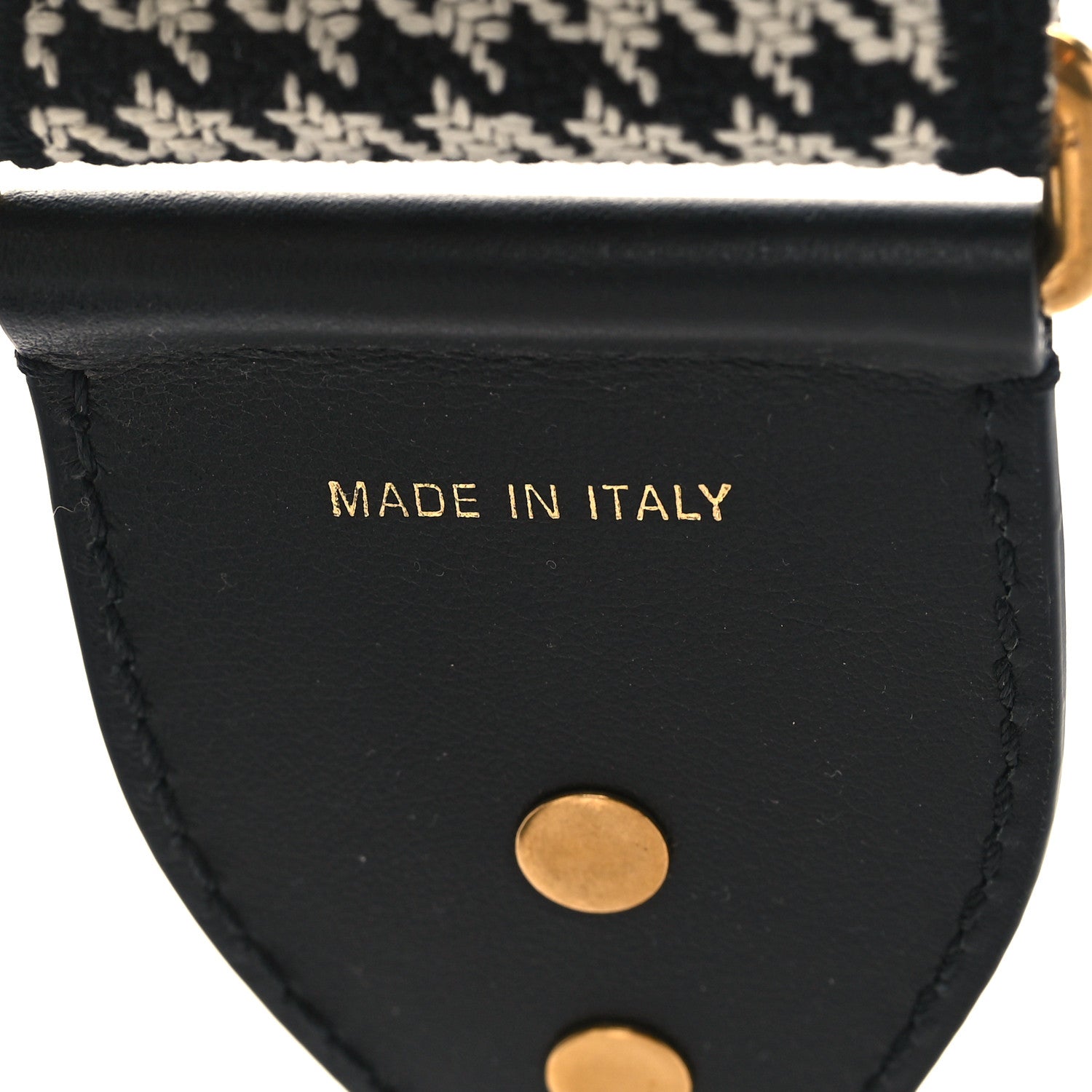 Christian Dior Canvas Houndstooth Embroidered 30 Montaigne Shoulder Strap Black White 3 of 5