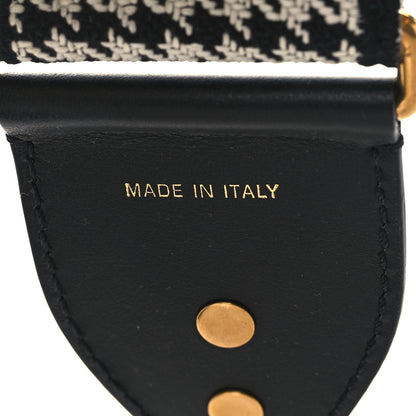 Christian Dior Canvas Houndstooth Embroidered 30 Montaigne Shoulder Strap Black White 3 of 5