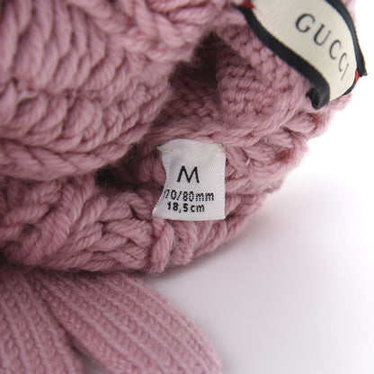 Gucci Wool Tricot Logo Bibiglove Gloves M Rose Mole 5 of 5