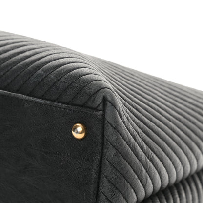 Chanel Wrinkled Lambskin Chevron Quilted Large Surpique Tote Black 10 of 17