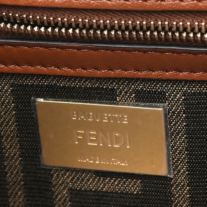 Fendi Shearling Lambskin Midi Chain Baguette Caramello 6 of 11