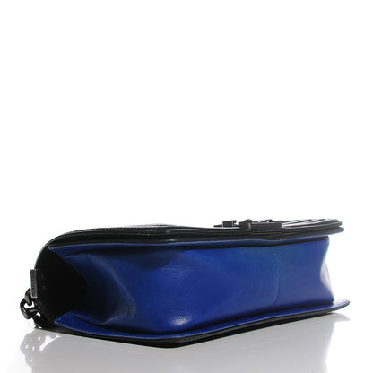 Chanel Lambskin Quilted Medium Boy Flap Black Blue 4 of 9