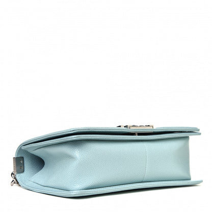 Chanel Caviar Chevron Quilted Medium Boy Flap Light Blue 3 of 4