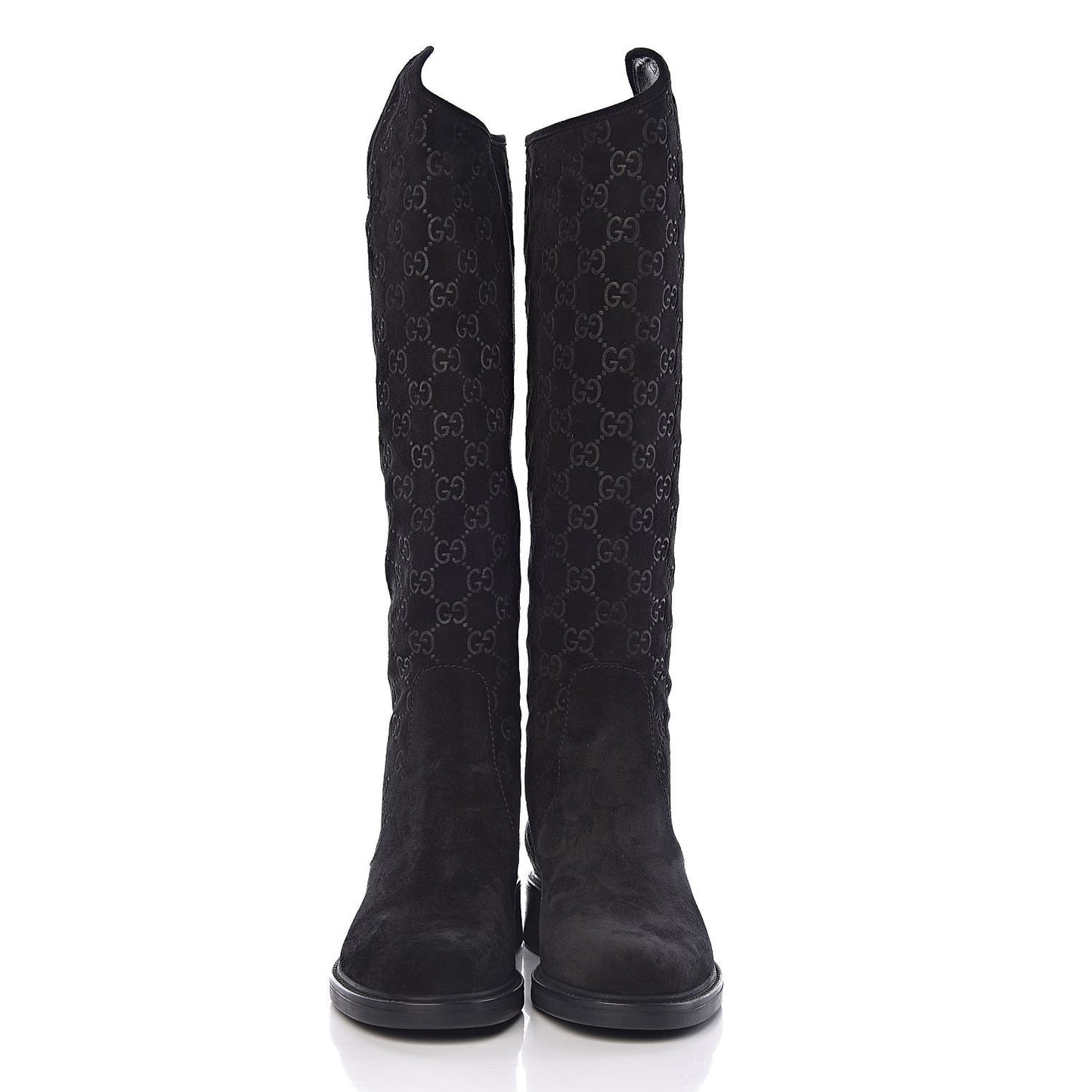 Suede Softy GG Knee High Riding Boots 37 Black