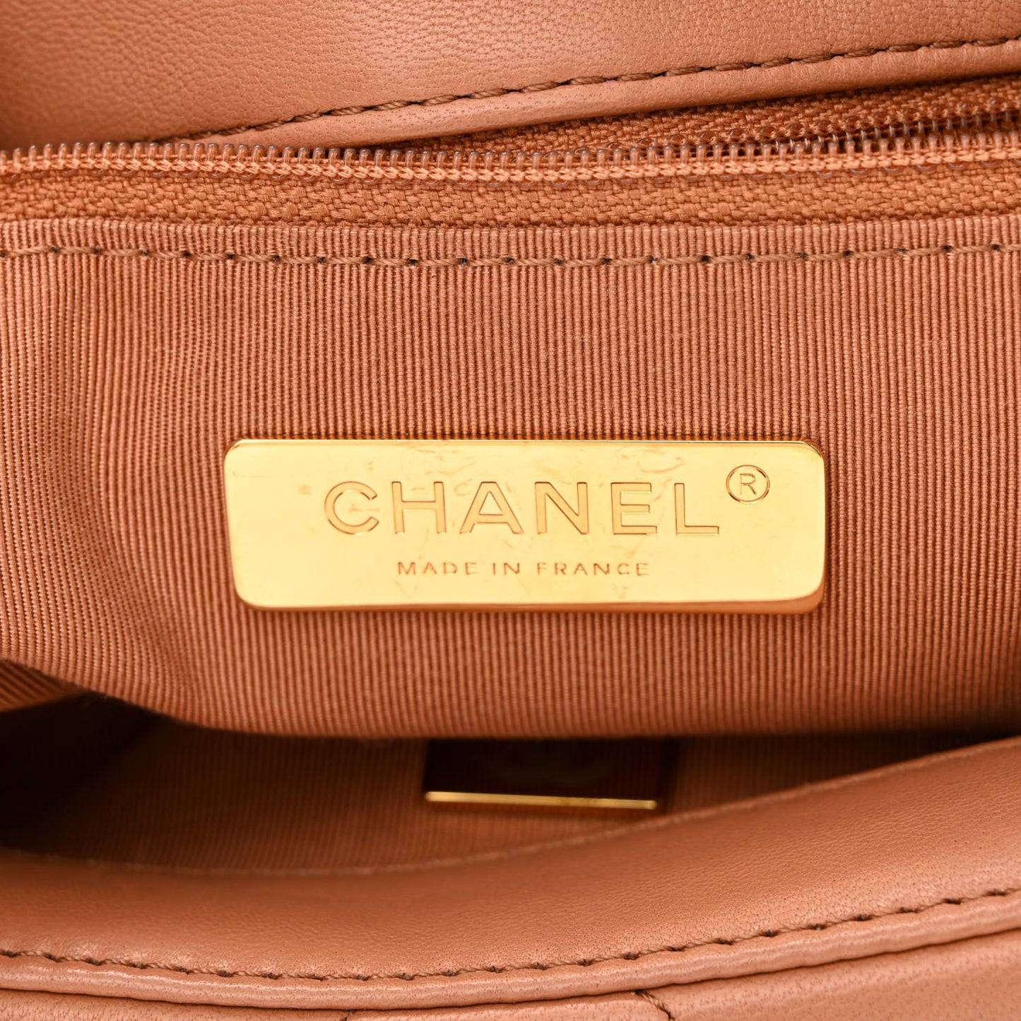Lambskin Quilted Medium Chanel 19 Flap Brown