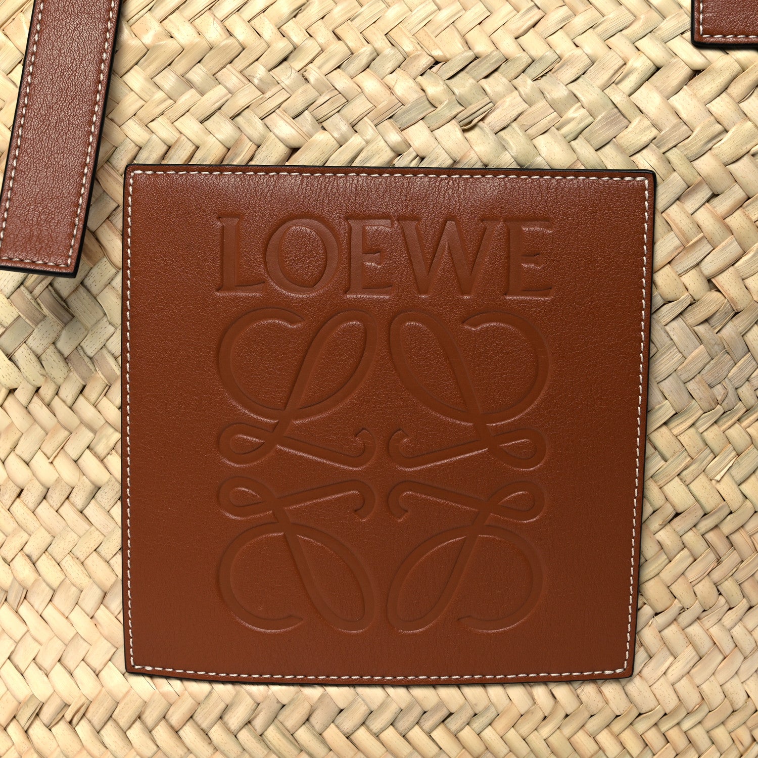 Loewe Raffia Large Basket Tote Bag Natural Tan 8 of 10