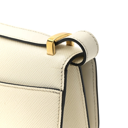 Prada Saffiano Cuir Triangle Embleme Flap Shoulder Bag White 13 of 16