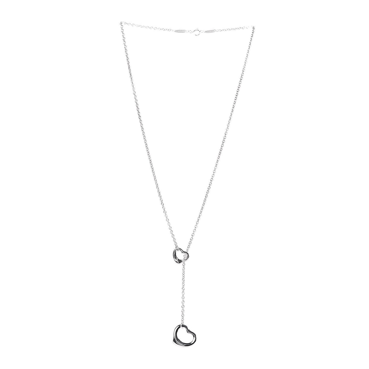 Sterling Silver Elsa Peretti Open Heart Lariat Necklace