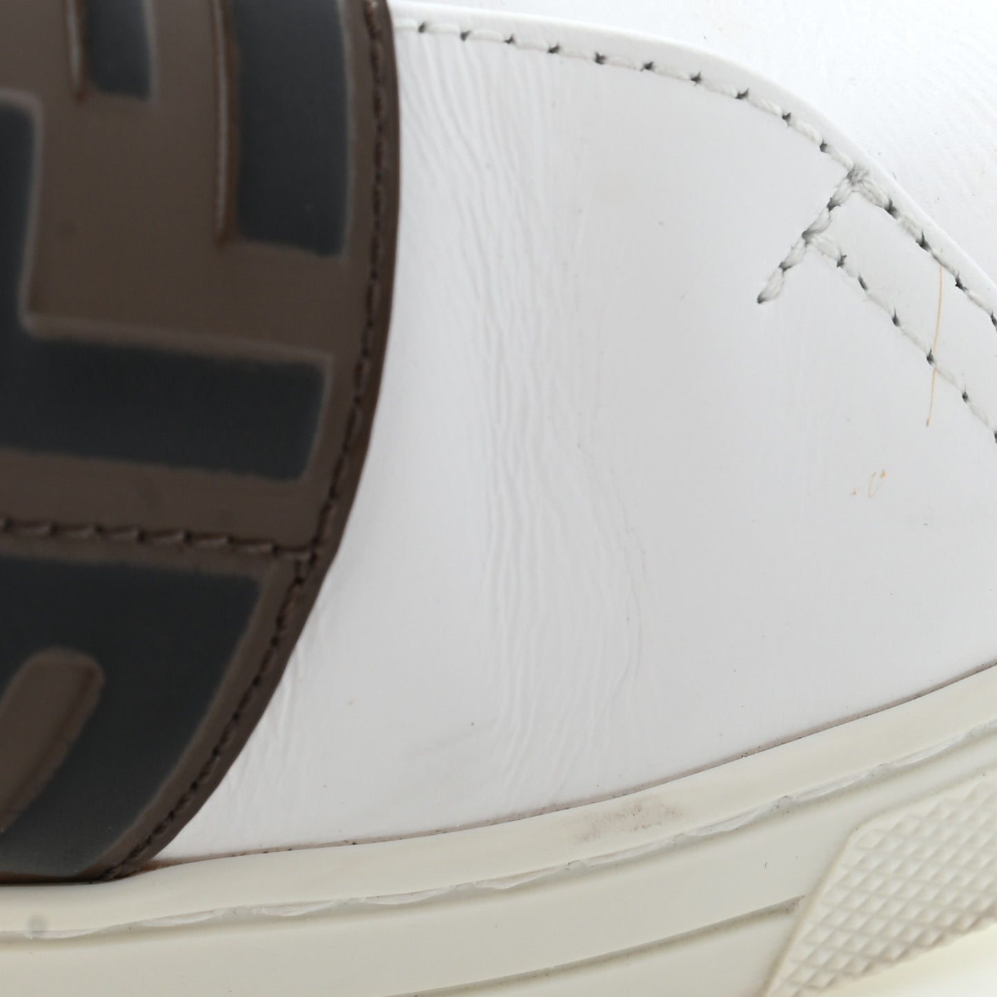 Vitello FF Embossed Womens Slip On Sneakers 35.5 Ultra White Maya Black
