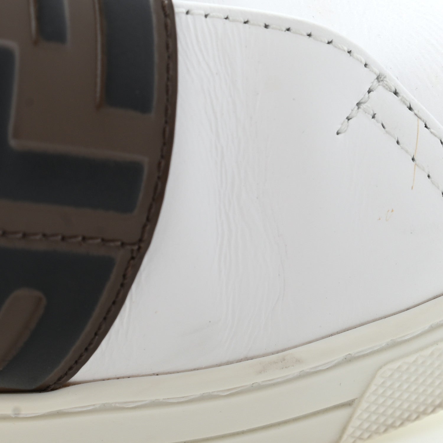 Fendi Vitello FF Embossed Womens Slip On Sneakers 35.5 Ultra White Maya Black 12 of 14
