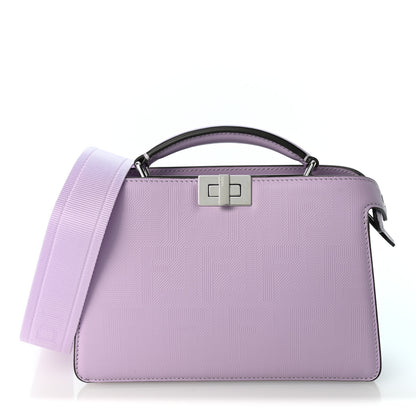 Fendi Calfskin Striped Texture FF Peekaboo I See U X Cross Satchel Violetta 1 of 10