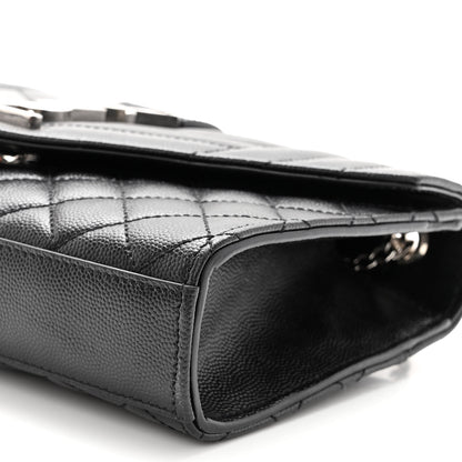 Saint Laurent Grain De Poudre Textured Mixed Matelasse Triquilt Small Monogram Satchel Black 8 of 8