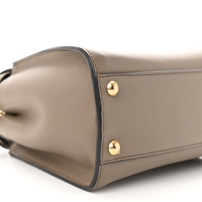 Fendi Vitello Seta Canvas FF Embroidered Mini Peekaboo Iconic Satchel Tartufo 9 of 10