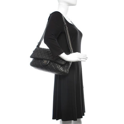 Chanel Grained Calfskin Quilted Medium Casual Rock Flap Black 2 of 10