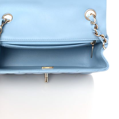 Chanel Lambskin Quilted Mini Rectangular Flap Light Blue 4 of 9