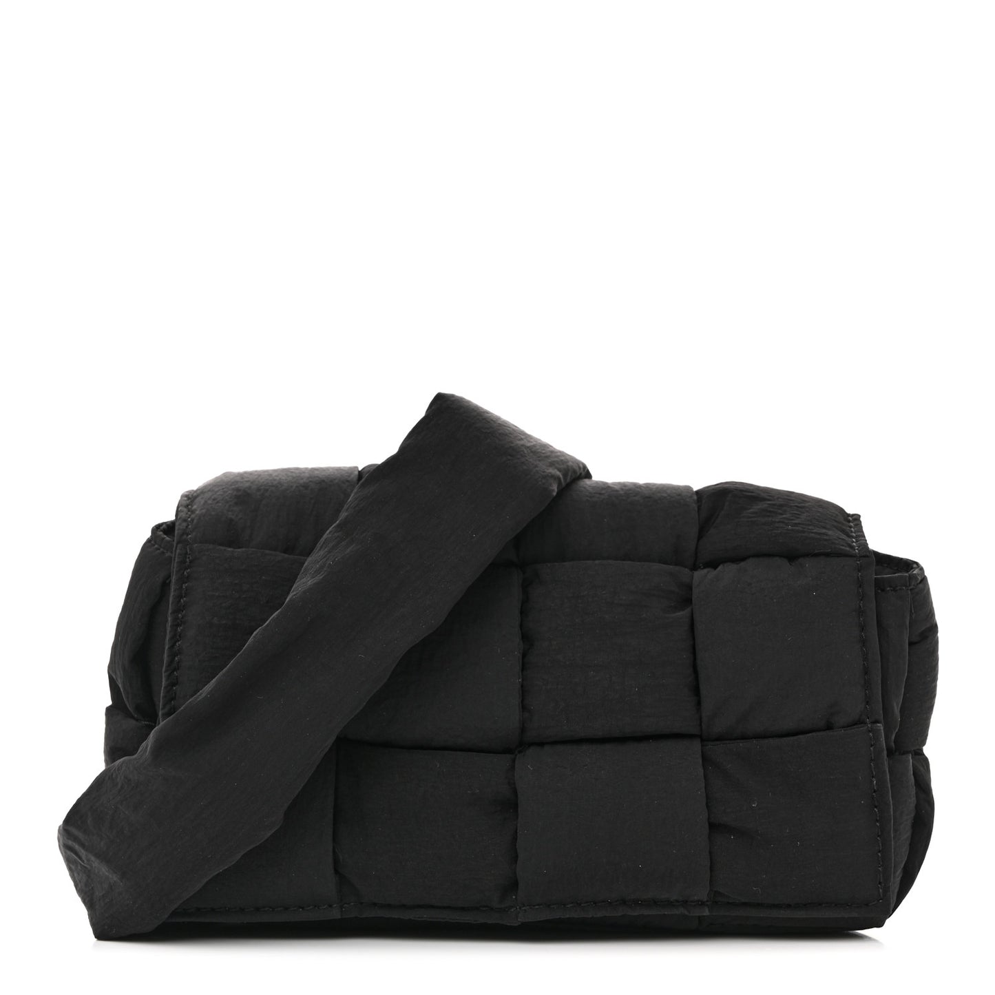 Nylon Intrecciato Padded Tech Mini Cassette Belt Bag Black