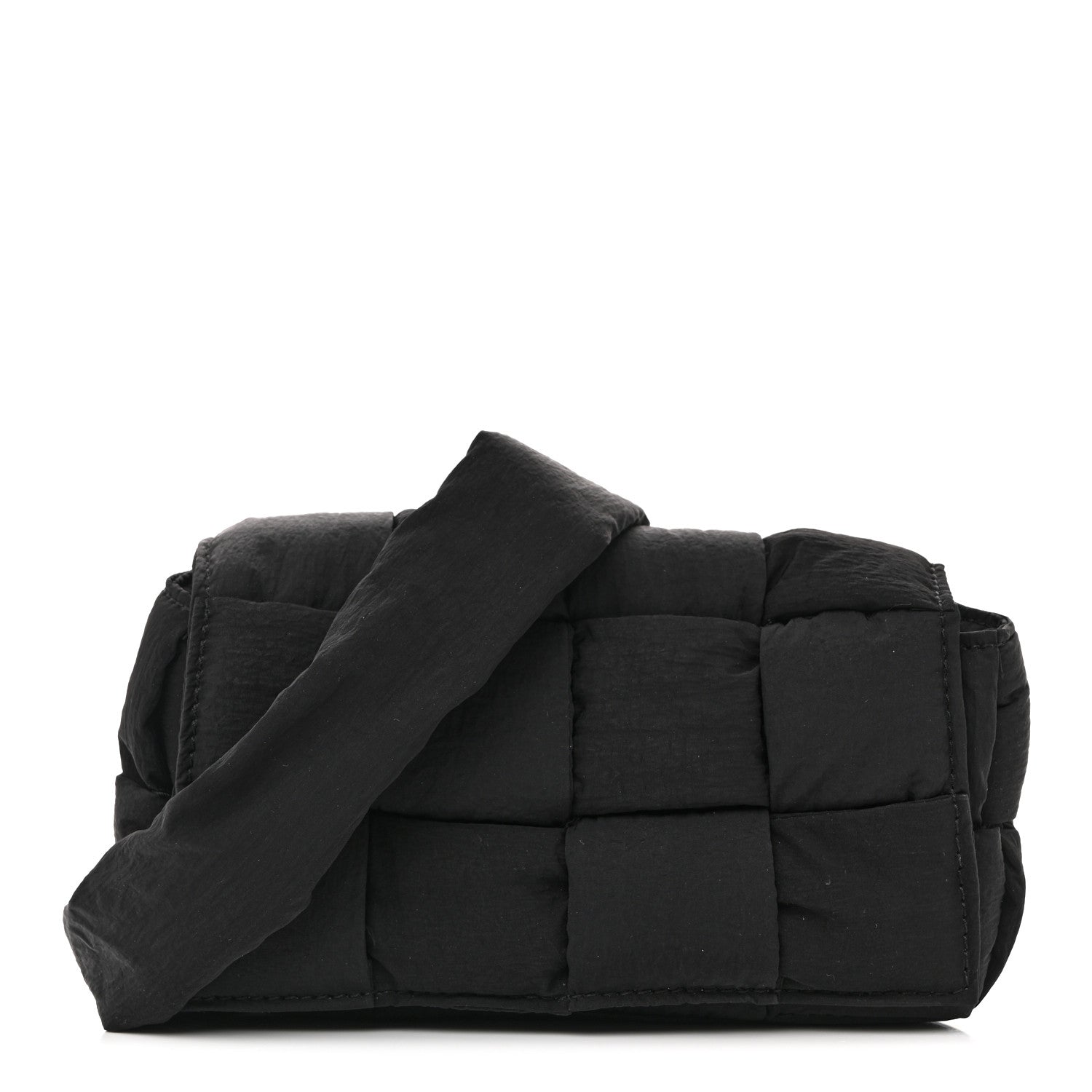 Bottega Veneta Nylon Intrecciato Padded Tech Mini Cassette Belt Bag Black 1 of 9