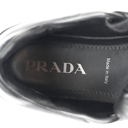 Prada Nappa Soft Metal Triangle Logo Womens Padded 30mm Sneakers 39.5 Black 8 of 15