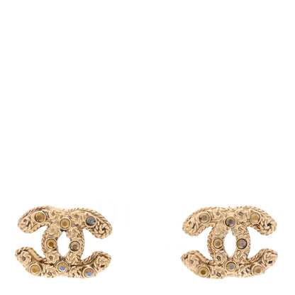 Chanel Crystal CC Earrings Gold 1 of 5