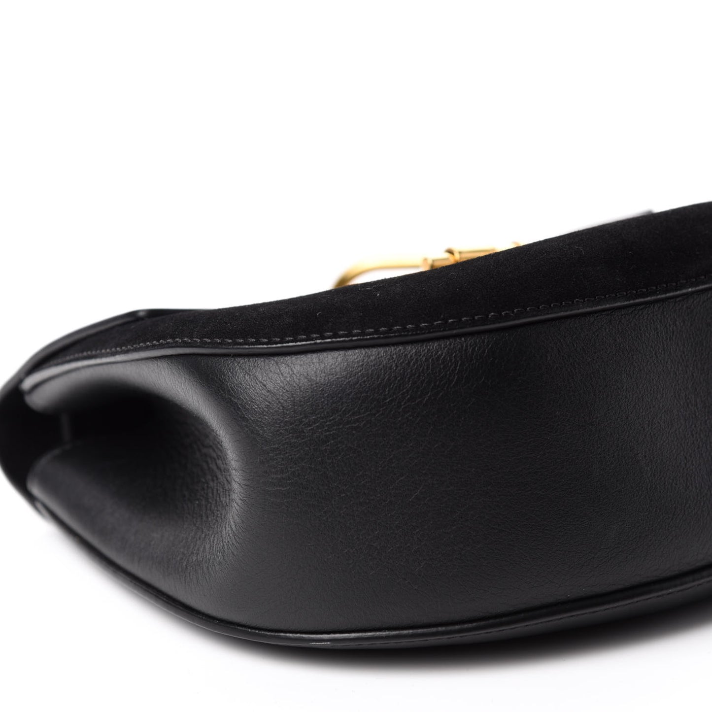 Suede Calfskin Mini Drew Shoulder Bag Black