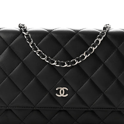 Chanel Lambskin Quilted Wallet On Chain WOC Black 9 of 12